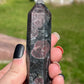 Astrophyllite Garnet Crystal Tower: Firework Stone Carving
