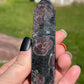 Astrophyllite Garnet Crystal Tower: Firework Stone Carving