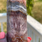 Amethyst Agate Crystal Tower: Meditation Stone Carving (13.6oz)