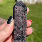 Astrophyllite Garnet Crystal Tower: Firework Stone Carving, 3.5"