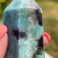 Amazonite Tower with Smoky Quartz and Purple Mica: Madagascar Crystal Carving