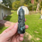 Emerald Crystal Tower: Carved Meditation Stone