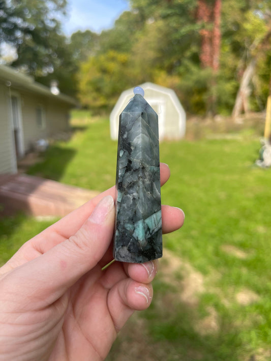 Emerald Crystal Tower: Carved Meditation Stone