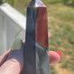 African Bloodstone Tower with Pyrite Inclusions