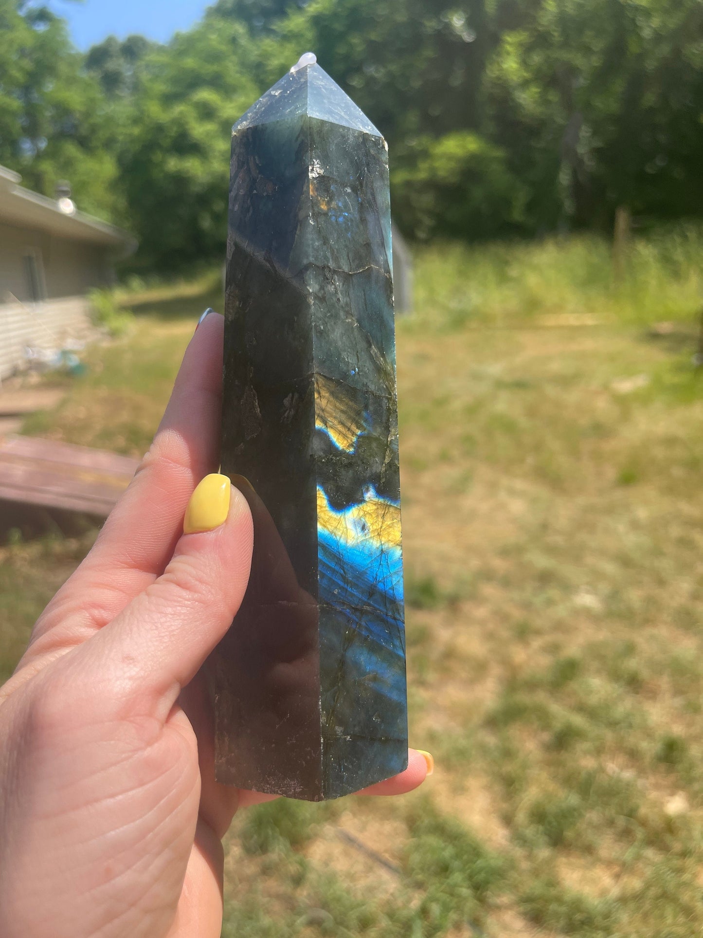 XL Labradorite Tower Carving