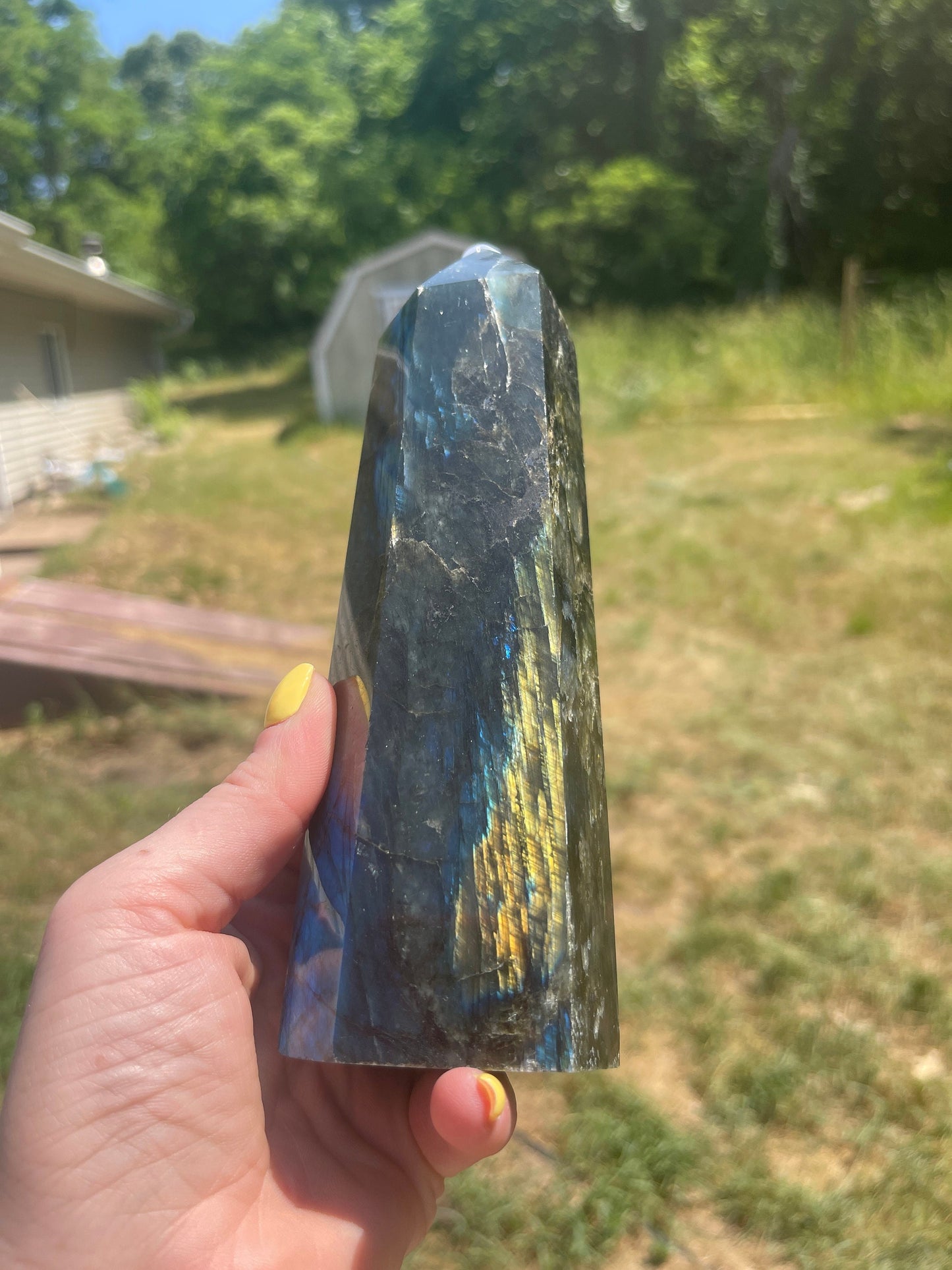 XL Labradorite Tower Carving