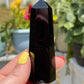 Black Obsidian Obelisk Tower: Reiki Healing Crystal Decor