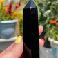 Natural Obsidian Obelisk Tower: Reiki Healing Crystal Decor