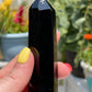 Natural Obsidian Obelisk Tower: Reiki Healing Crystal Decor