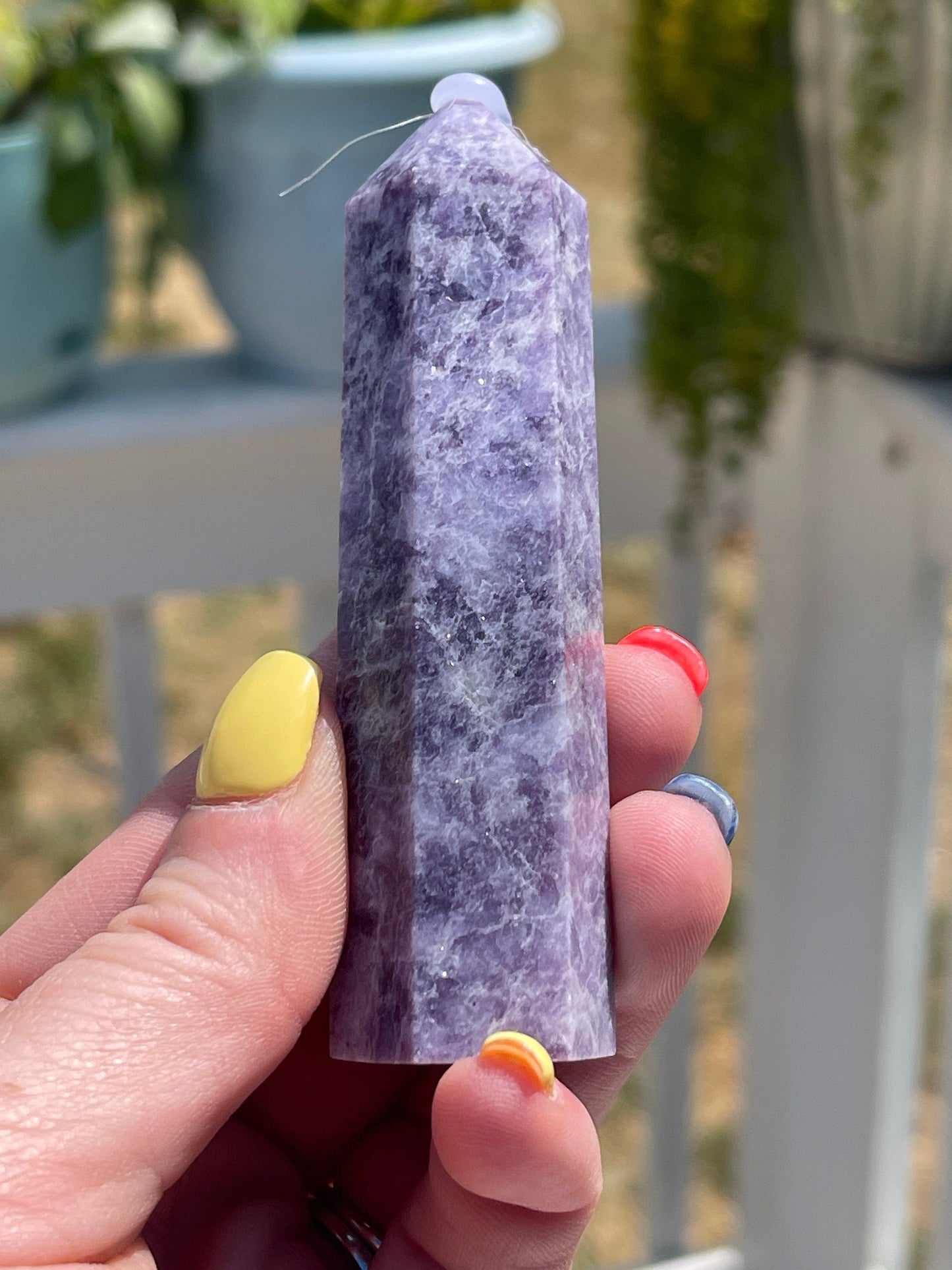 Purple Lepidolite Crystal Tower: Mica Point, Witchy Decor