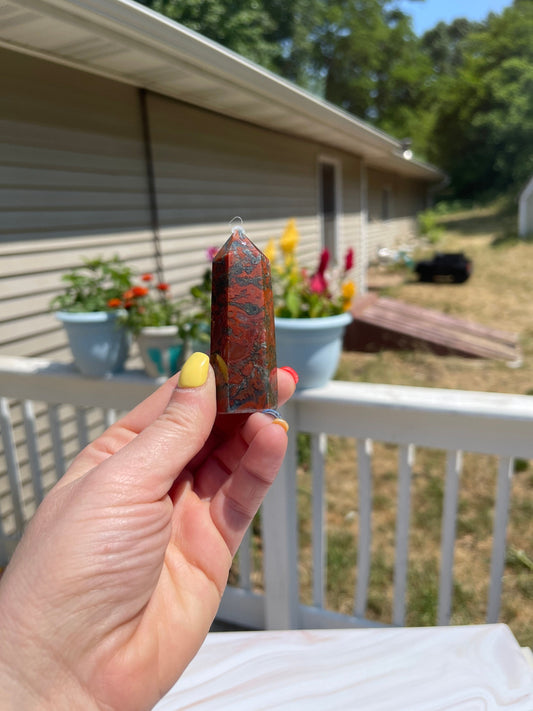 Carnelian Moss Agate Tower