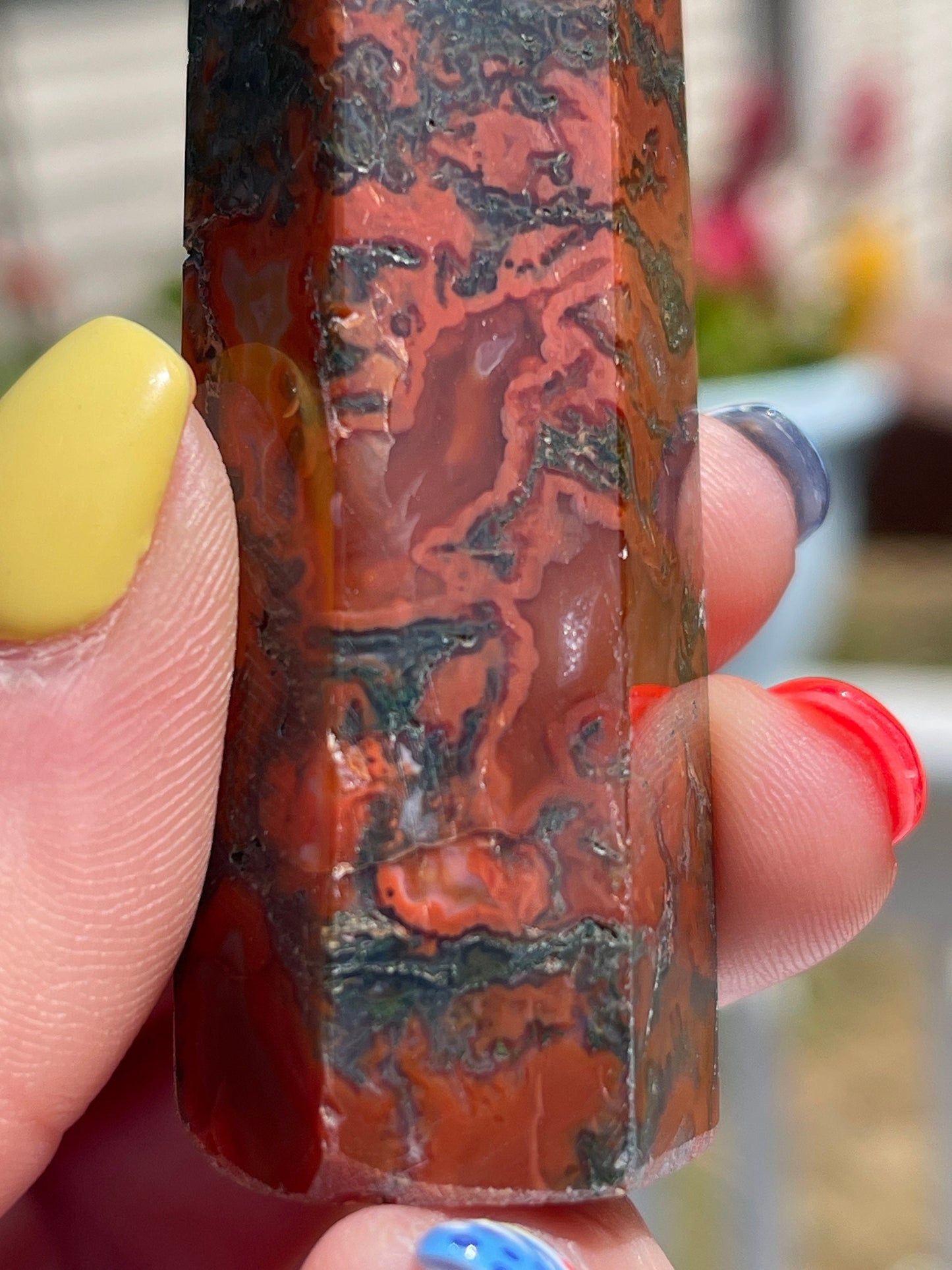 Carnelian Moss Agate Tower
