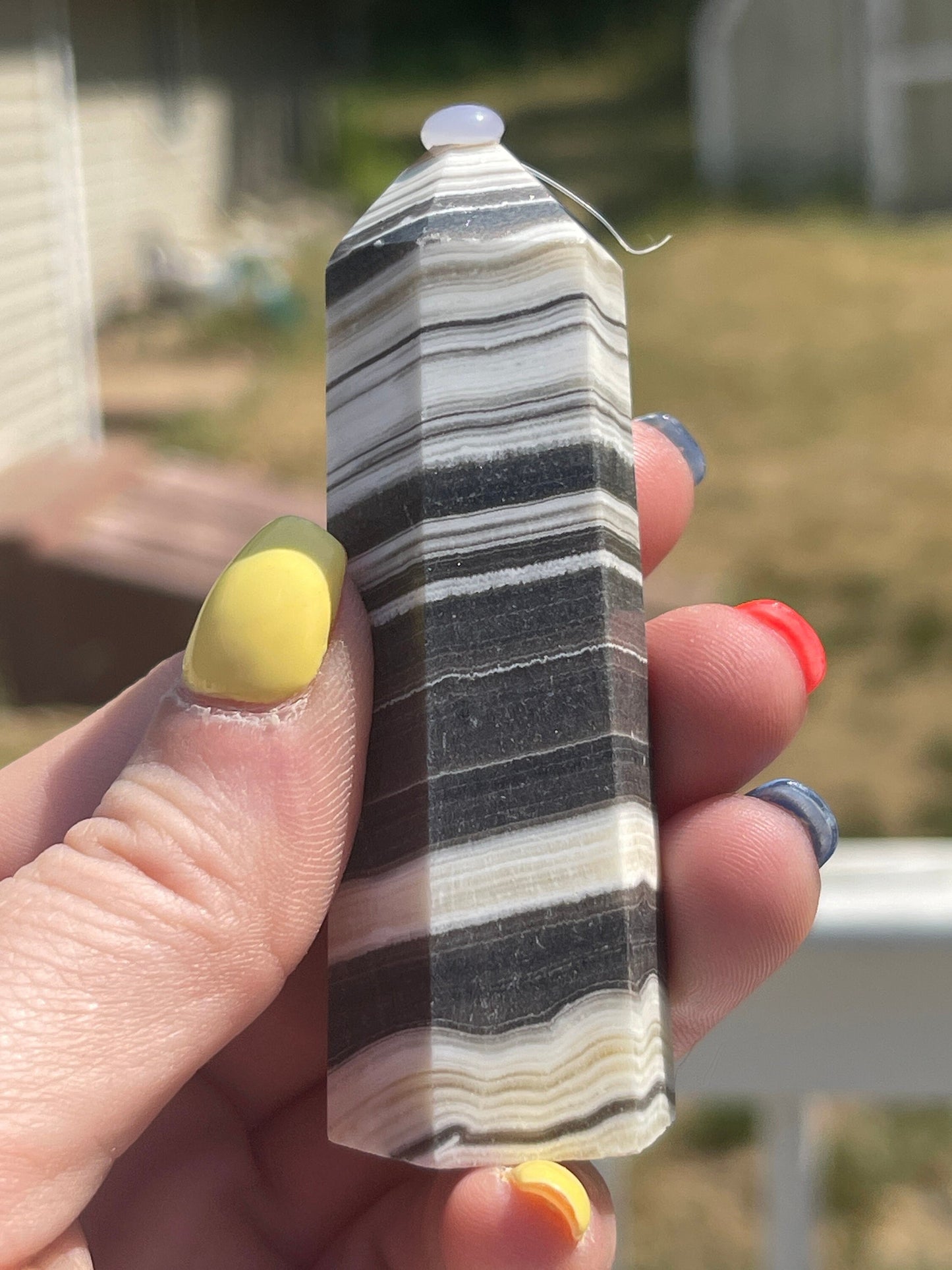 Zebra Calcite Tower: Stone of Motivation, Chakra Cleansing