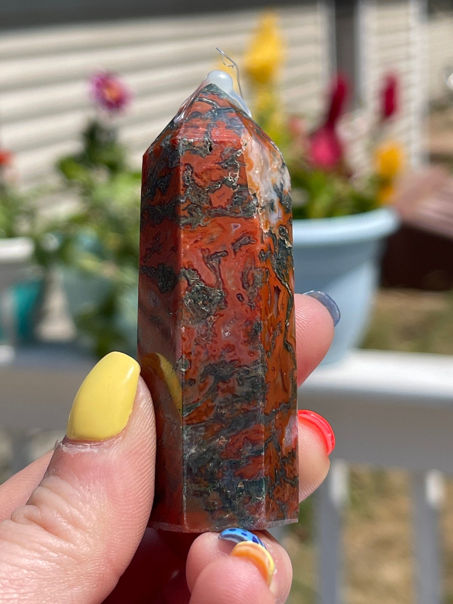 Carnelian Moss Agate Tower