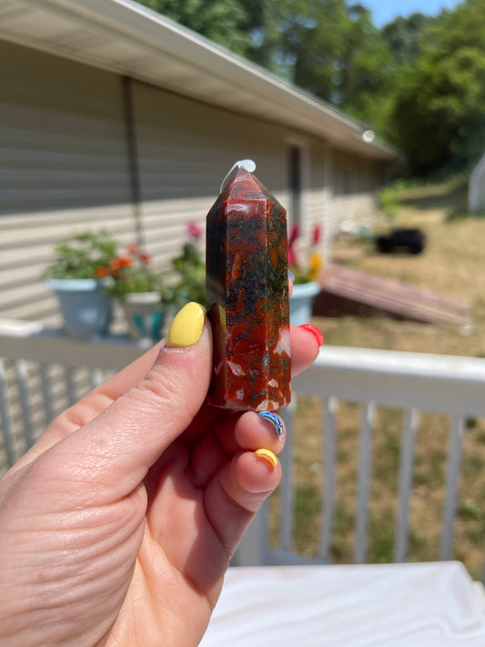 Carnelian Moss Agate Tower