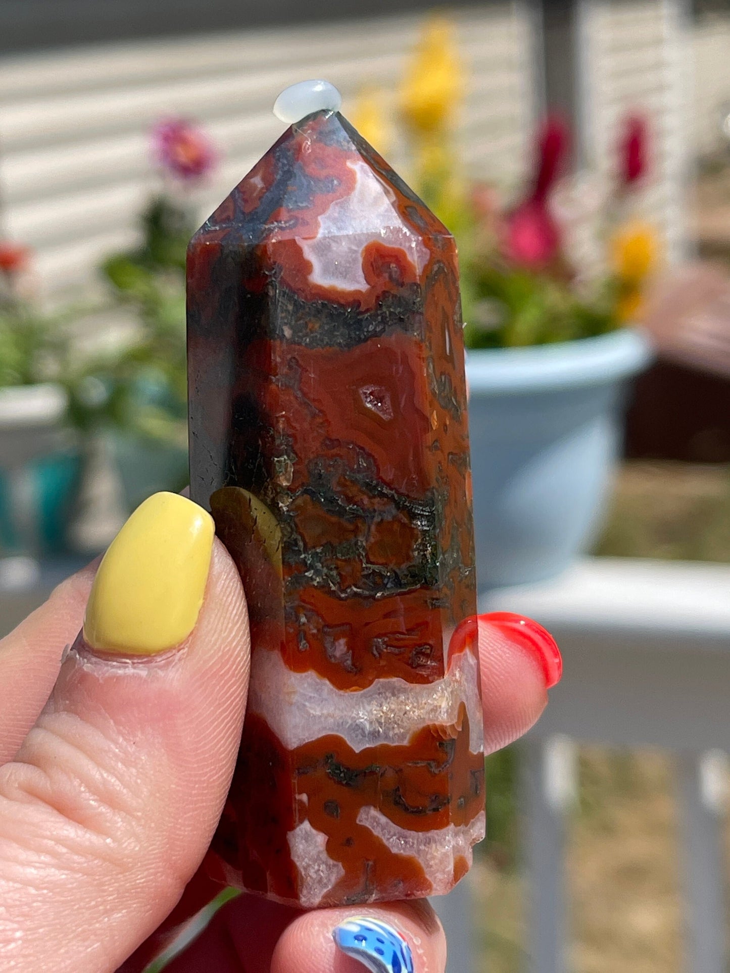 Carnelian Moss Agate Tower