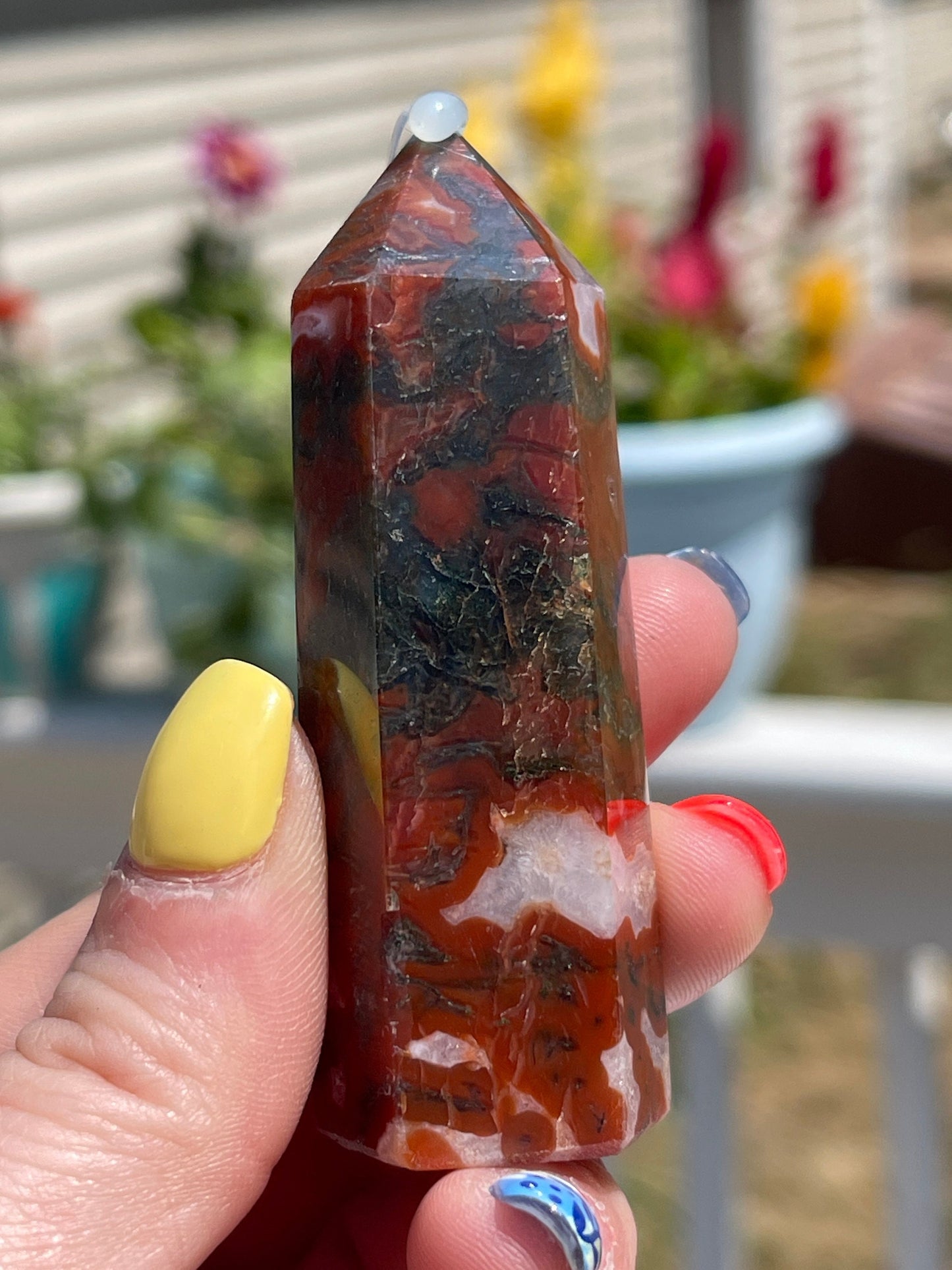 Carnelian Moss Agate Tower