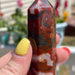 Carnelian Moss Agate Tower