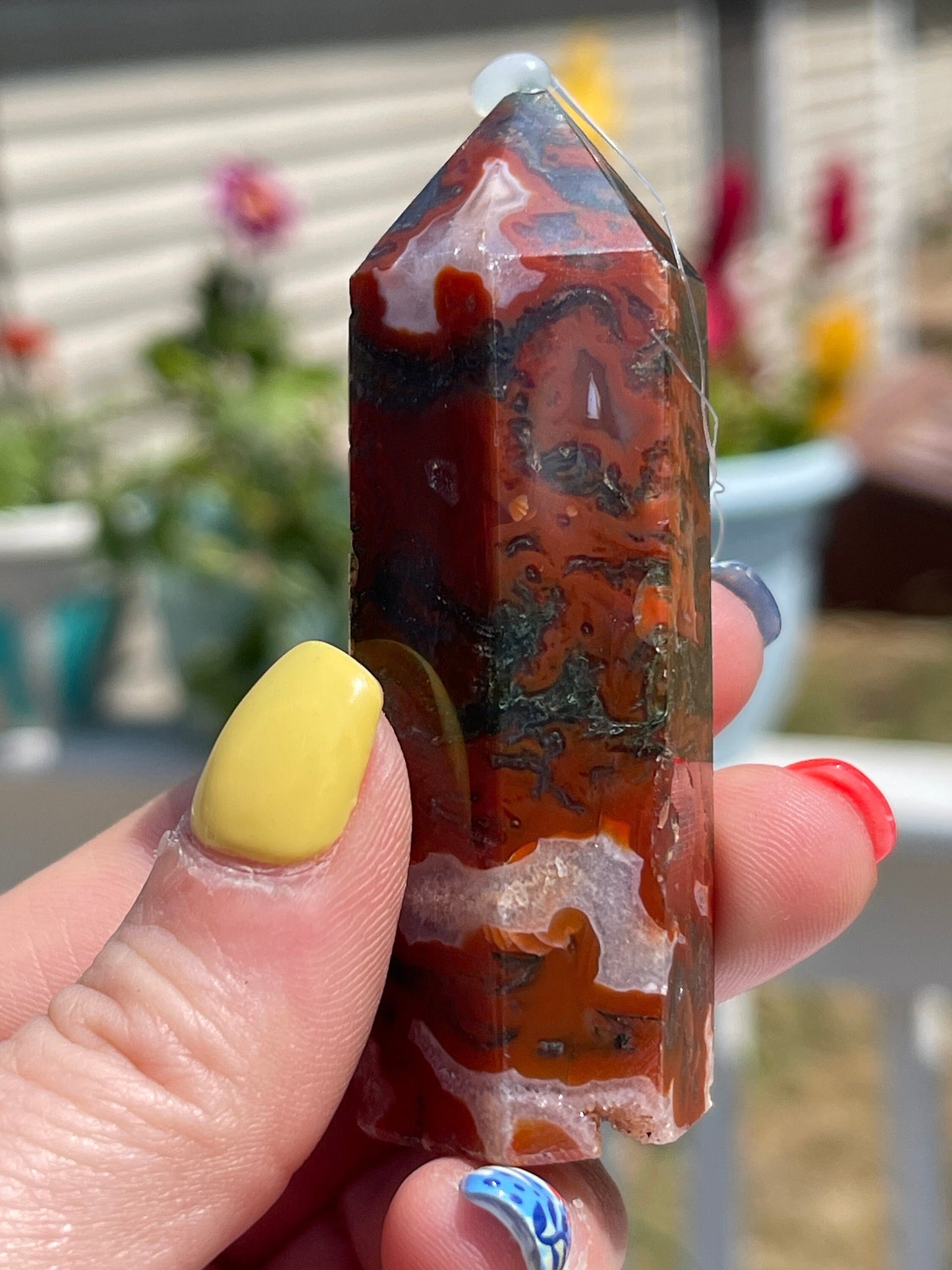 Carnelian Moss Agate Tower