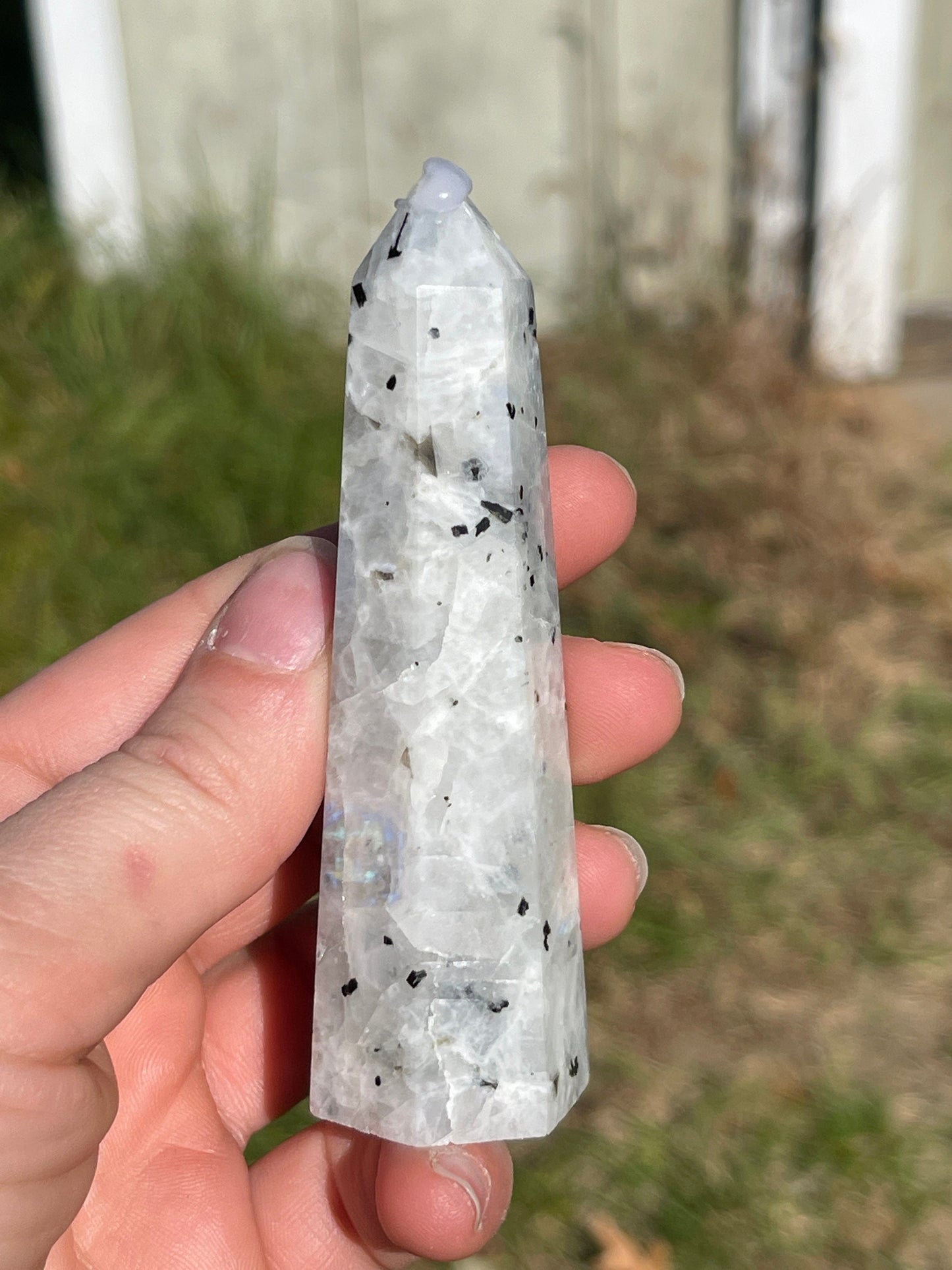 Rainbow Moonstone Crystal Tower