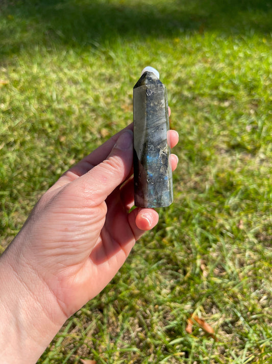 Blue Flash Labradorite Crystal Tower
