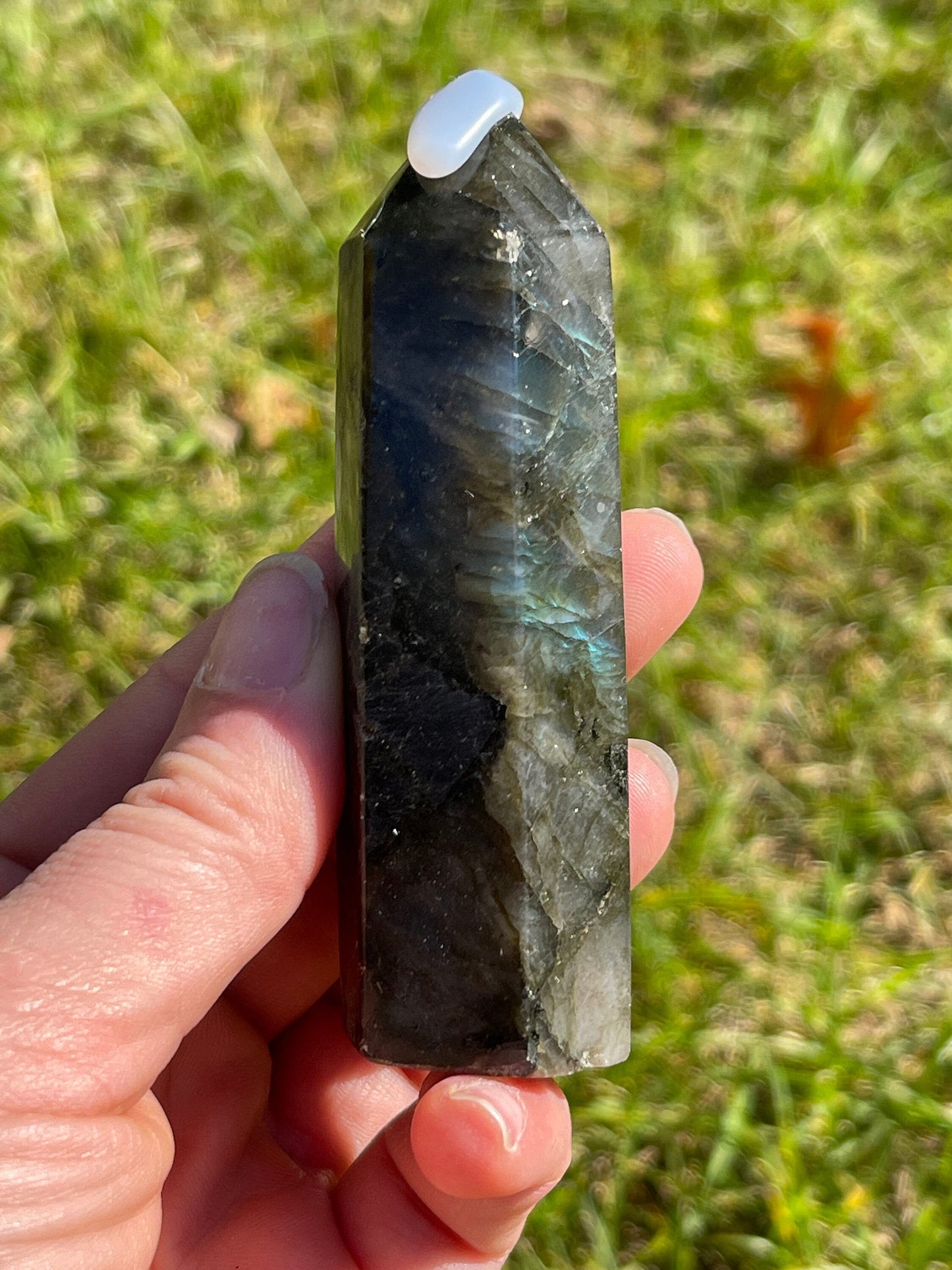 Blue Flash Labradorite Crystal Tower