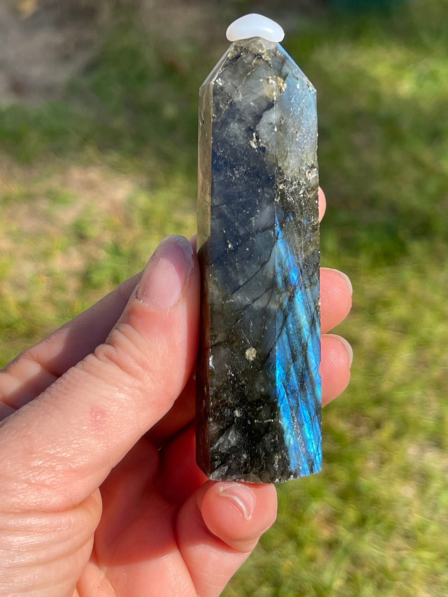 Blue Flash Labradorite Crystal Tower