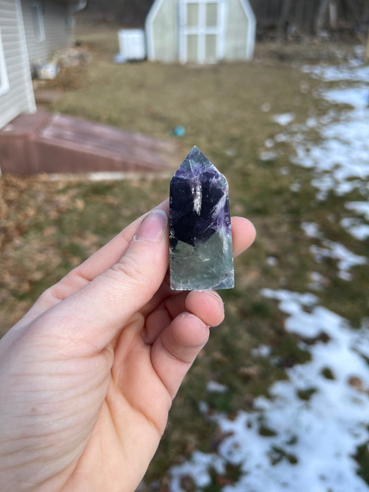 Snowflake Fluorite Crystal Tower