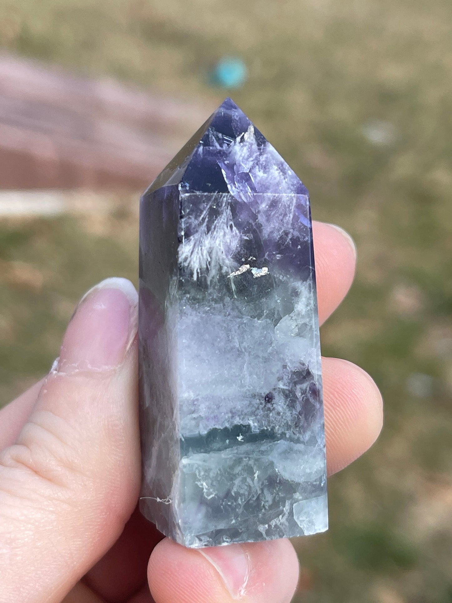 Snowflake Fluorite Crystal Tower