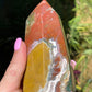 Orbicular ocean jasper tower | crystal gift| meditation stone | crystal carving