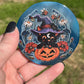 Halloween Witch Cat Agate Coaster