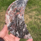 Hematite Quartz Moon Carving