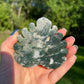 Moss Agate Crystal Leaf Carving
