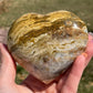Ocean Jasper Heart Carving: Polished Crystal Meditation Stone
