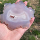 Druzy Agate Crystal Snowflake Carving