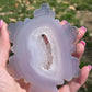 Druzy Agate Crystal Snowflake Carving