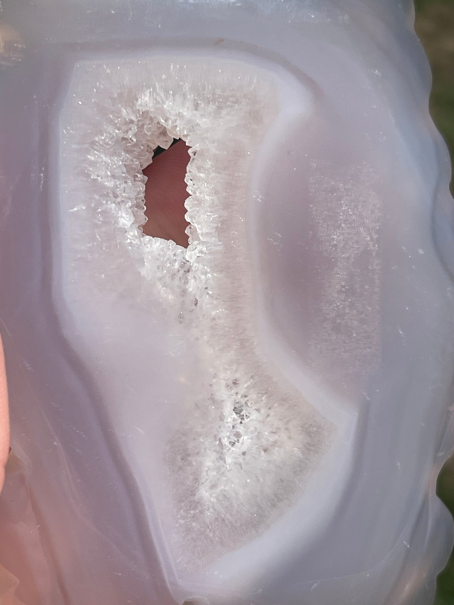 Druzy Agate Crystal Snowflake Carving