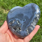 Blue Agate Heart Carving