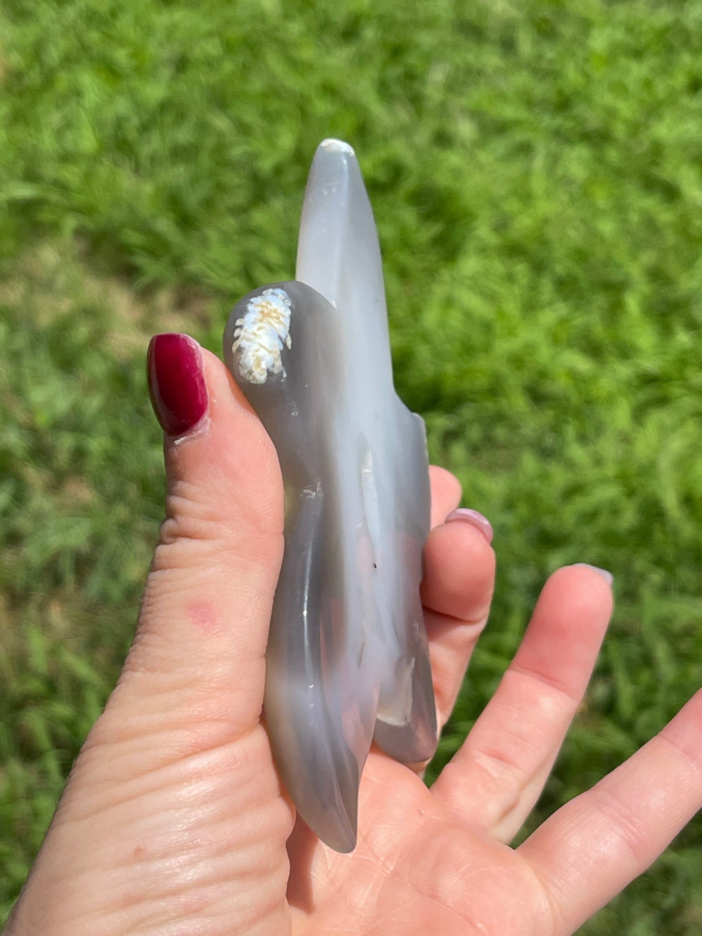 Druzy Agate Starfish with Tourmaline