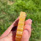 1pc Orange Calcite Sunflower Carving