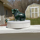 Moss Agate Bulldog Carving