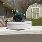 Moss Agate Bulldog Carving