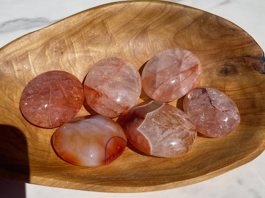 1 Fire Quartz Palm Stone