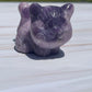 Lepidolite Crystal Cat Carving: Meditation Animal Figurine