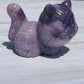 Lepidolite Crystal Cat Carving: Meditation Animal Figurine