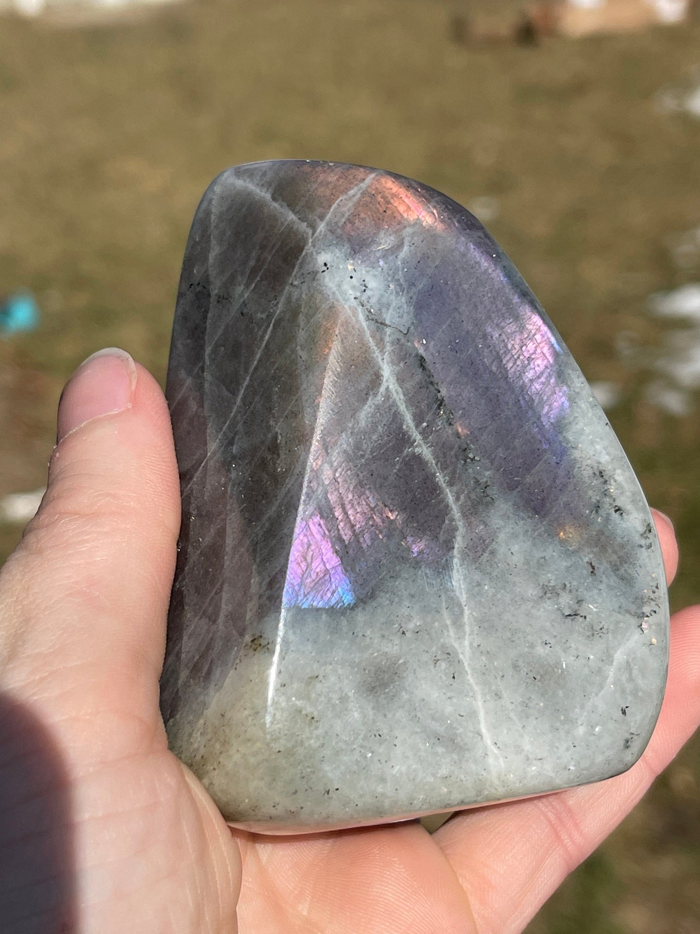 Purple Flash Labradorite Crystal Freeform