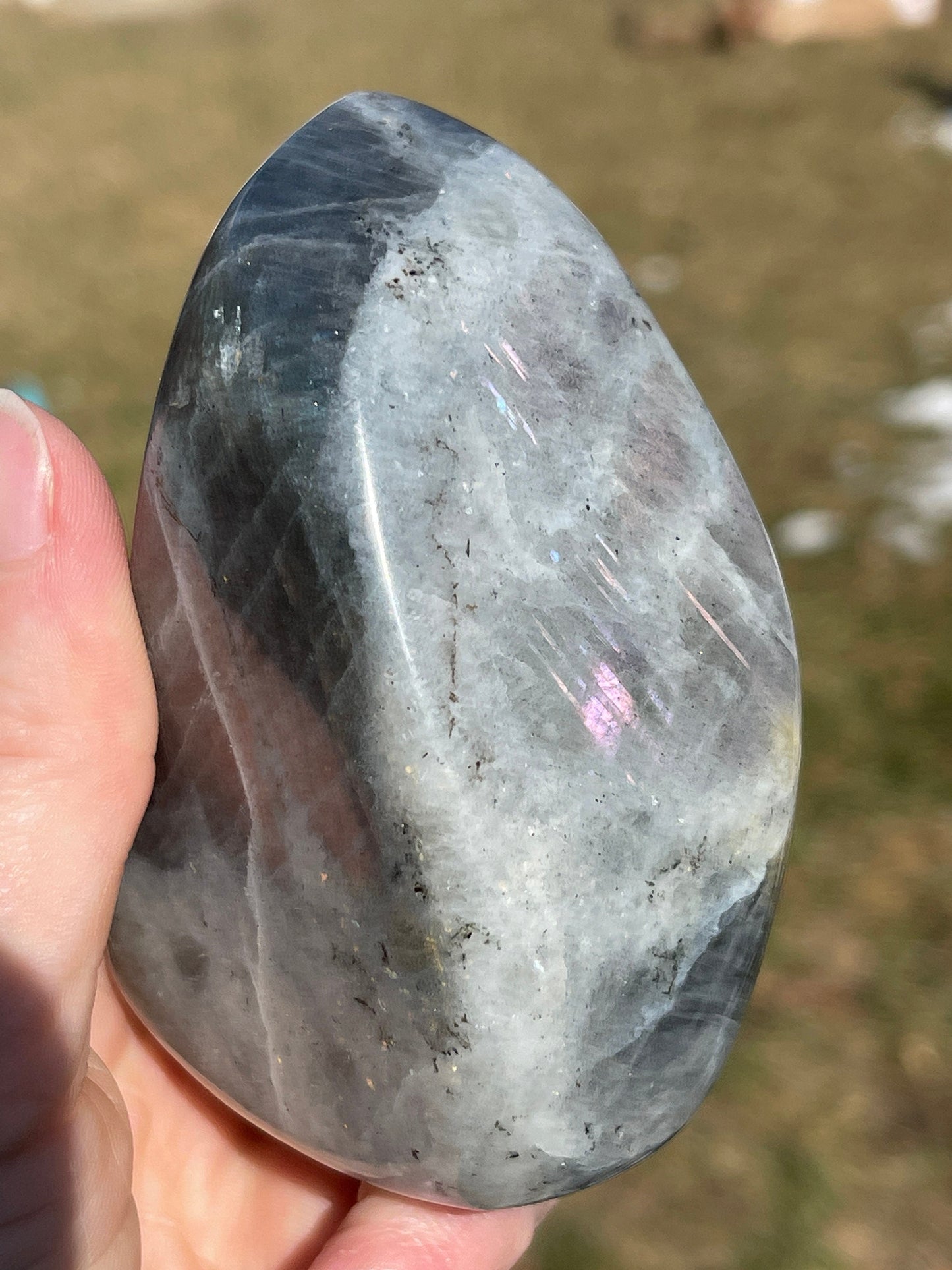 Purple Flash Labradorite Crystal Freeform