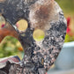 Mosaic Chalcedony Heart with Cat Paw Carving: Reiki Healing Crystal