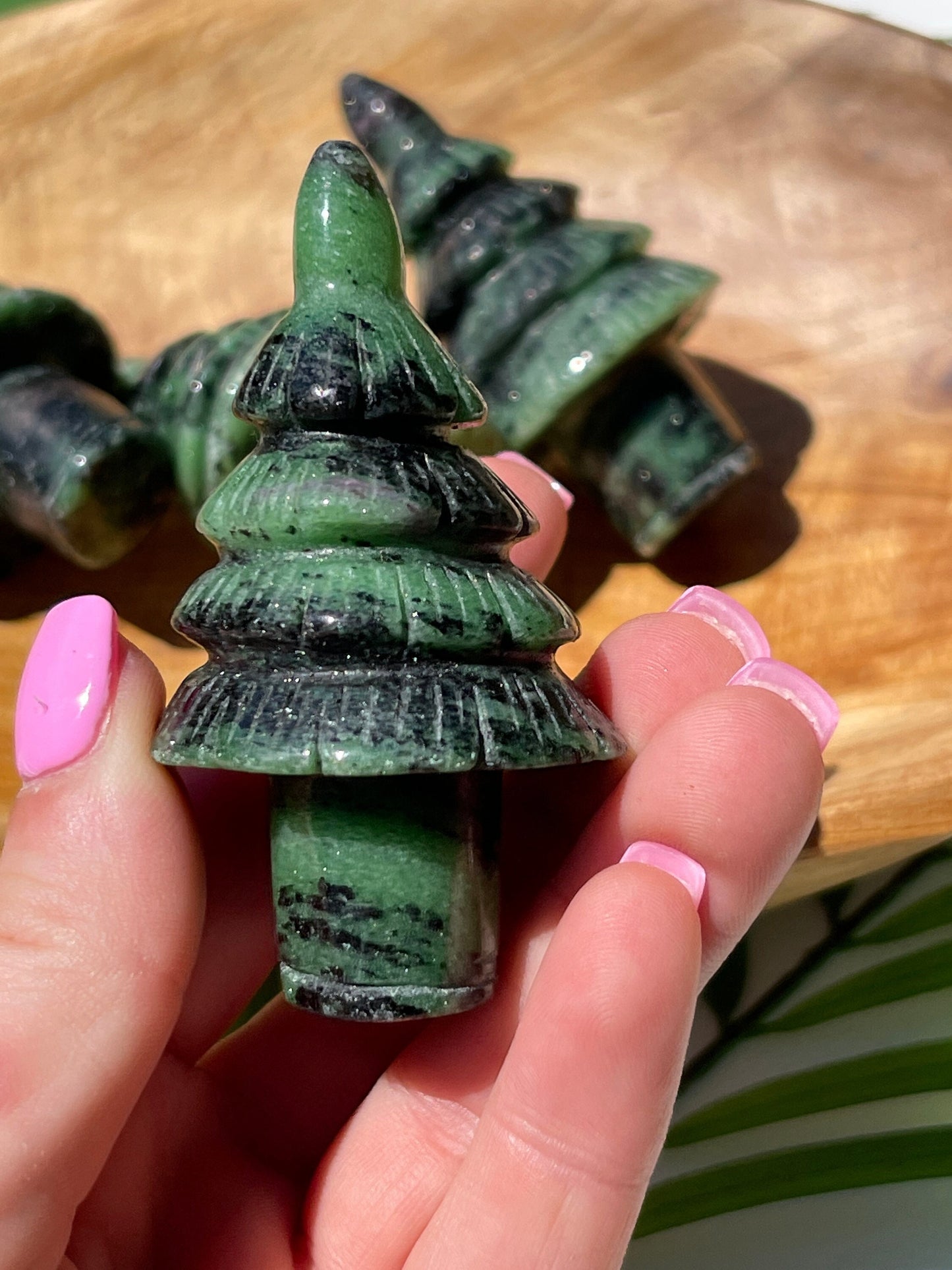 1 Ruby zoisite christmas tree carving