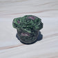 Ruby Zoisite Crystal Rose Carving: UV Reactive Flower